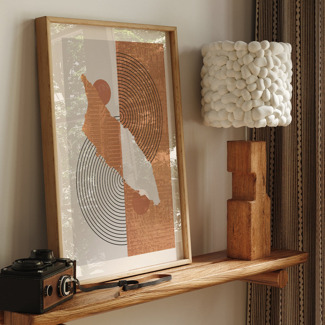 Boho Aruba Map | Mid Century Aruba Wall Art Print