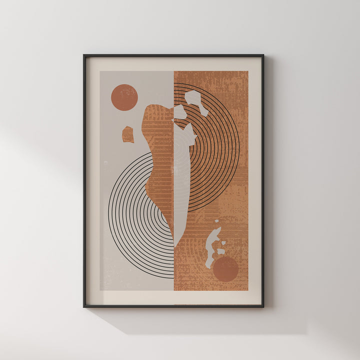 Boho Bahrain Map | Mid Century Bahrain Wall Art Print