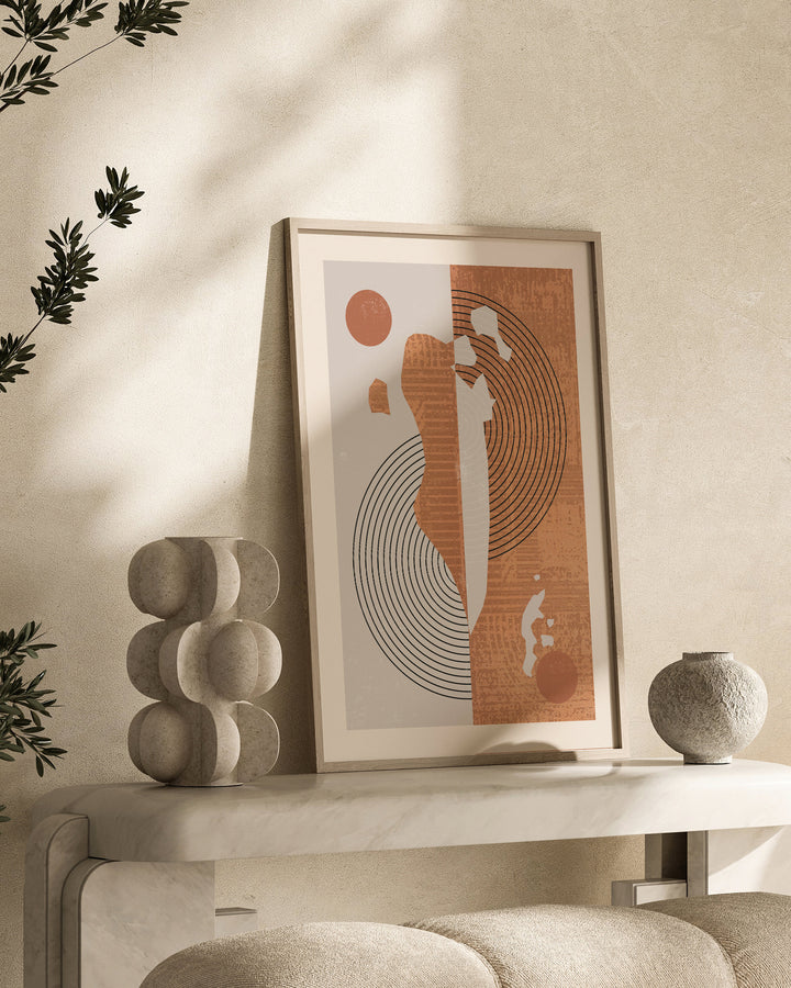Boho Bahrain Map | Mid Century Bahrain Wall Art Print