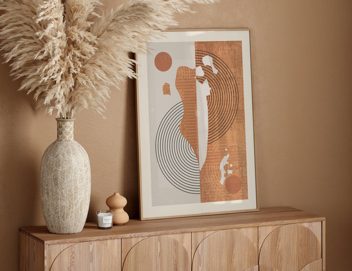 Boho Bahrain Map | Mid Century Bahrain Wall Art Print