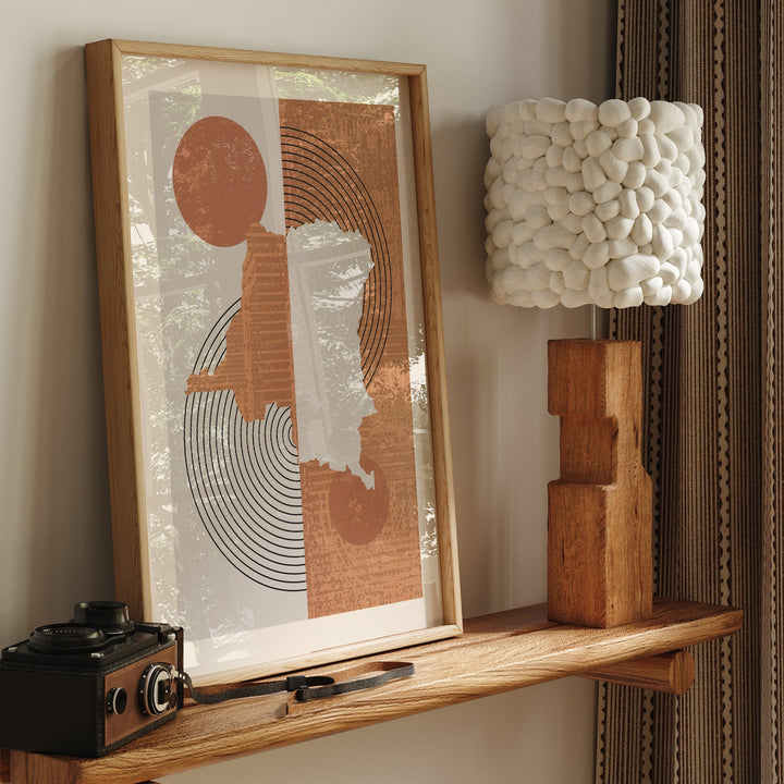 Congo Map Wall Art Print | Boho Mid Century