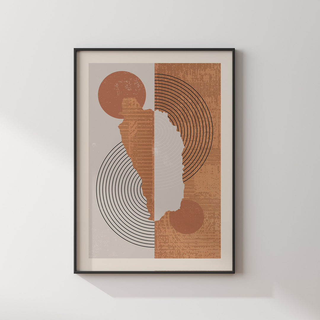 Dominica Map | Boho Mid Century Bangladesh Wall Art Print
