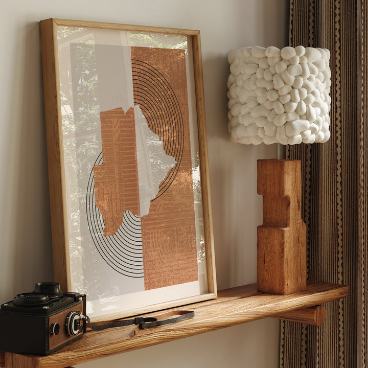 Botswana Map Wall Art Print | Boho Mid Century