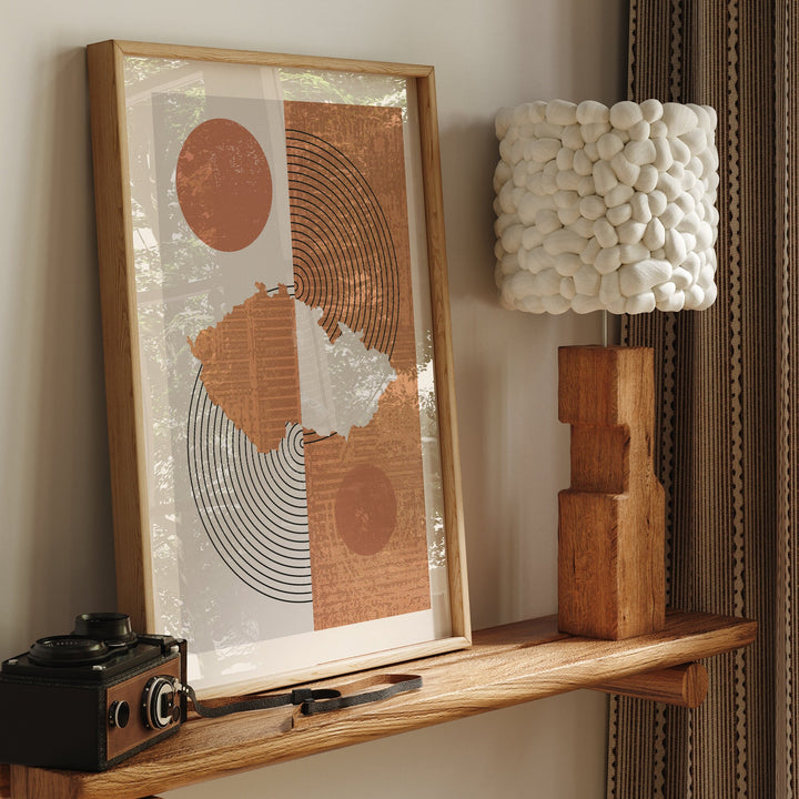 Czech Republic Map Wall Art Print | Boho Mid Century
