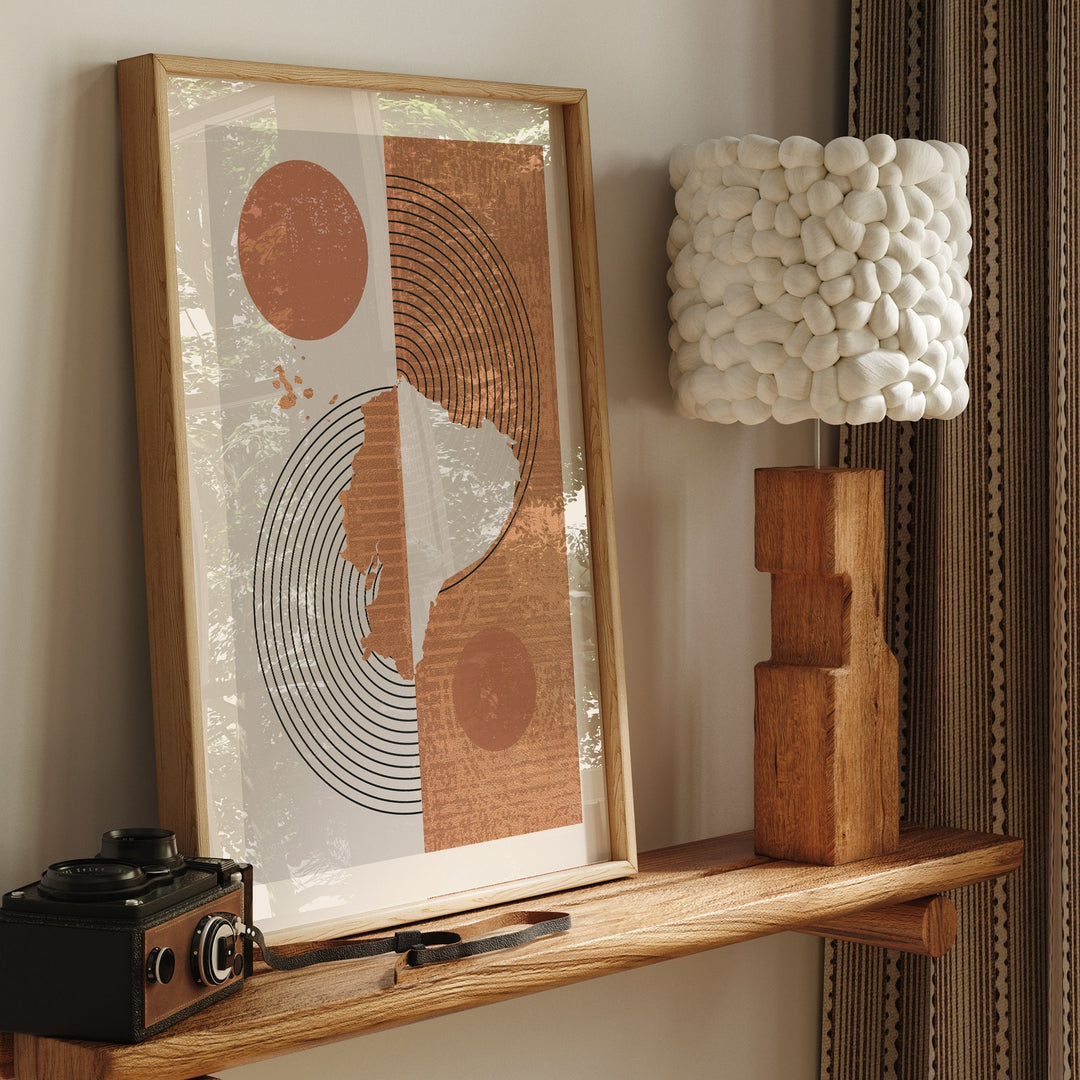 Ecuador Map | Boho Mid Century Bangladesh Wall Art Print