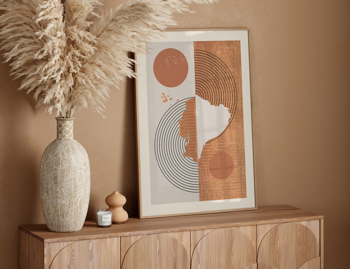 Ecuador Map | Boho Mid Century Bangladesh Wall Art Print