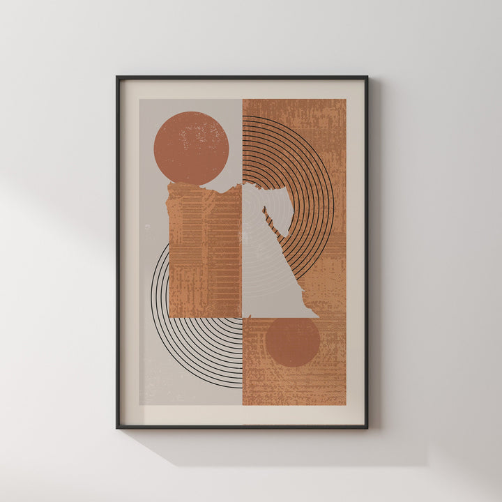 Egypt Map | Boho Mid Century Bangladesh Wall Art Print