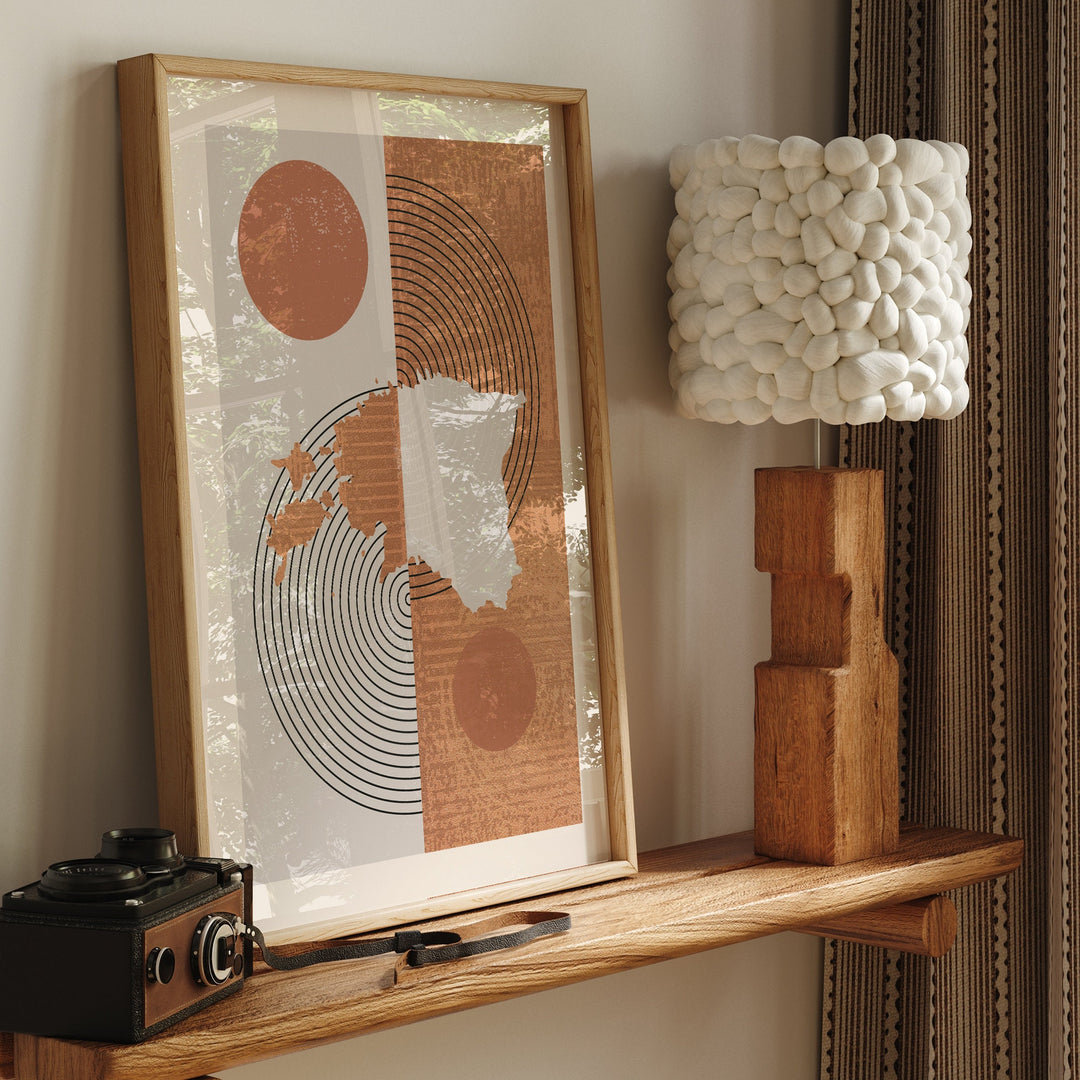 Estonia Map Wall Art Print | Boho Mid Century