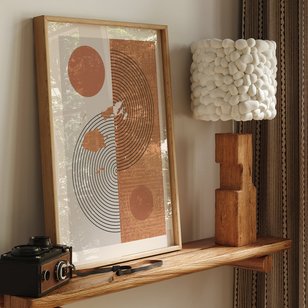 Fiji Map Wall Art Print | Boho Mid Century