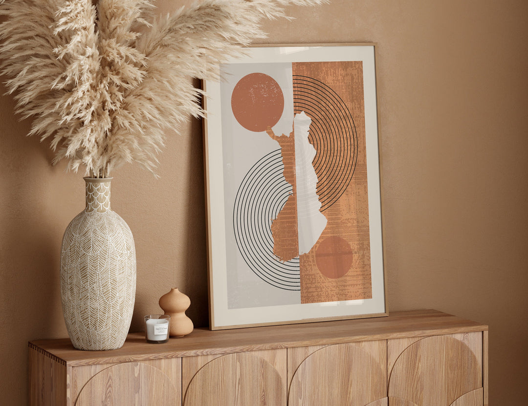 Finland Map Wall Art Print | Boho Mid Century