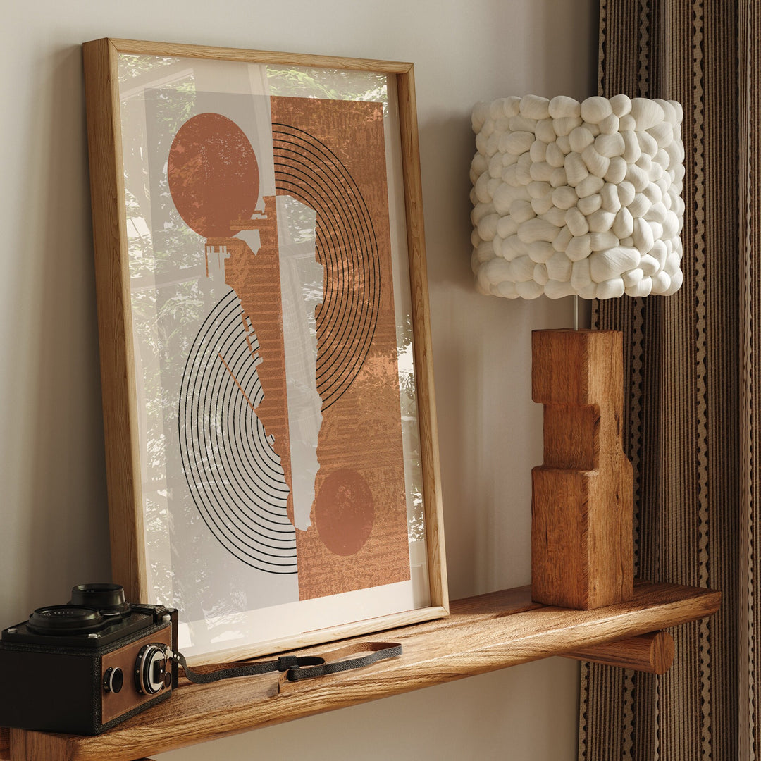 Gibraltar Map Wall Art Print | Boho Mid Century