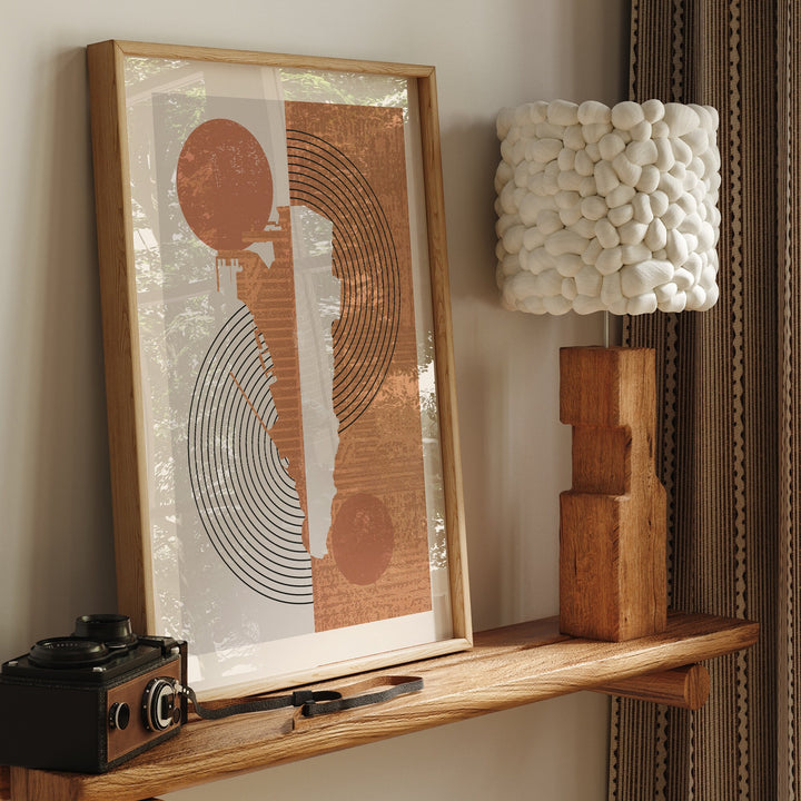 Gibraltar Map Wall Art Print | Boho Mid Century