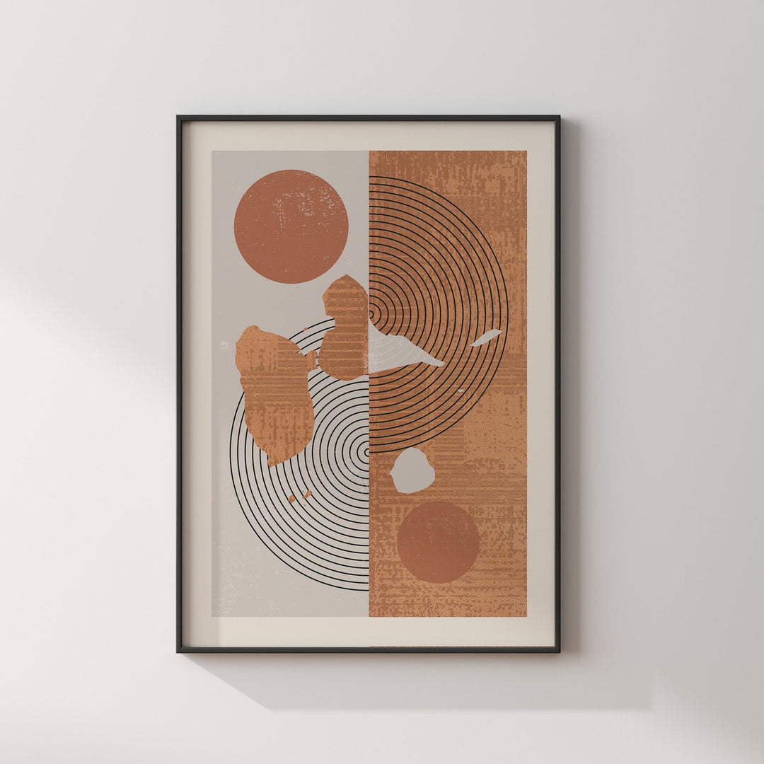 Guadeloupe Map Wall Art Print | Boho Mid Century