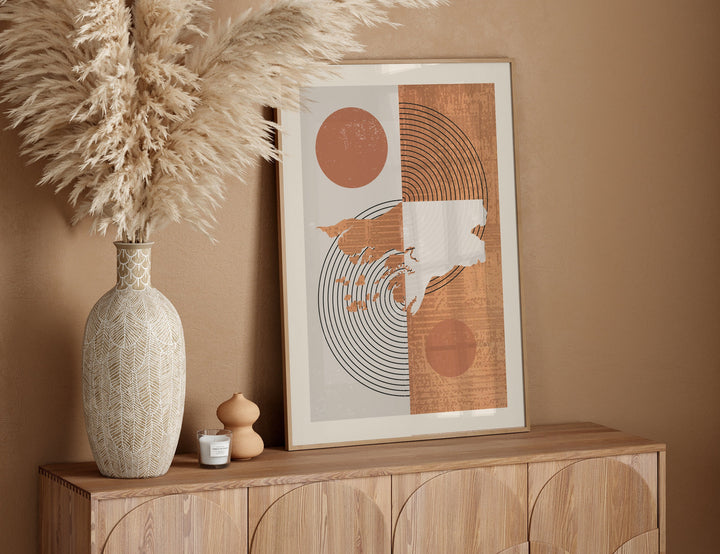 Guinea-Bissau Map Wall Art Print | Boho Mid Century