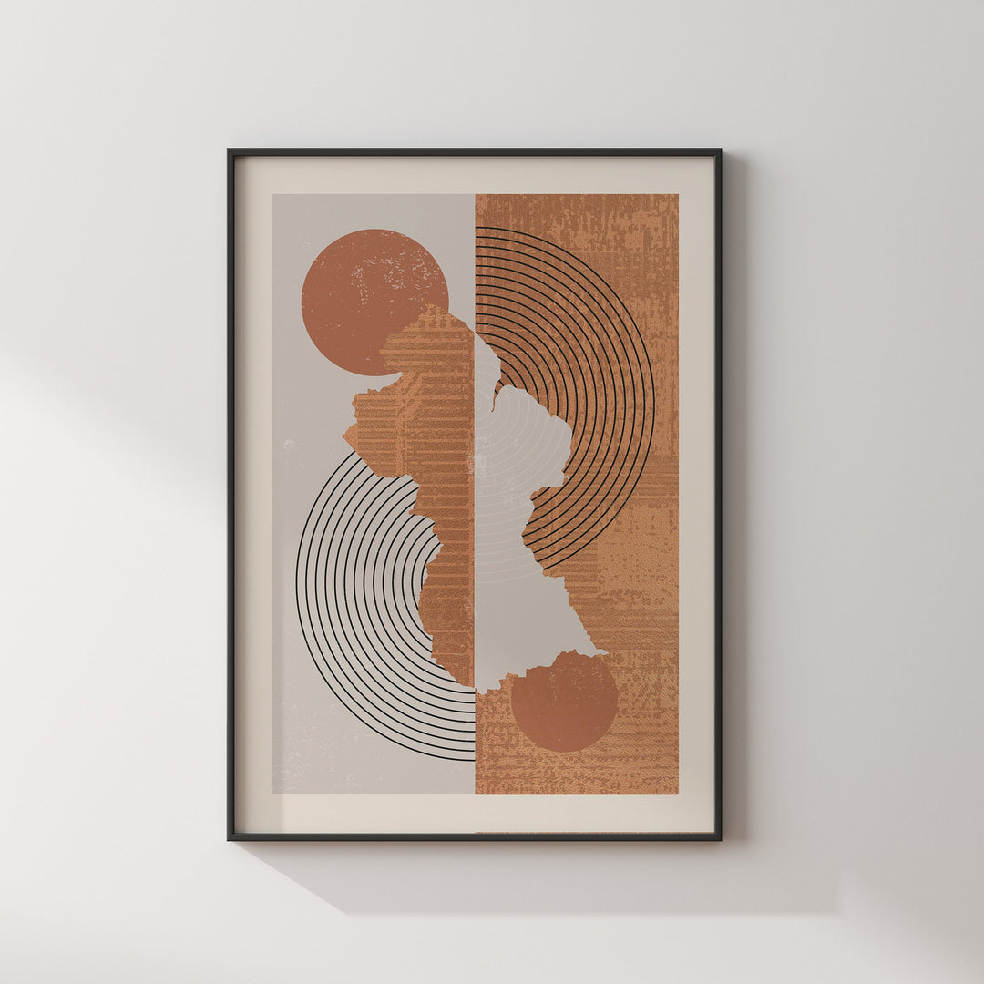 Guyana Map Wall Art Print | Boho Mid Century