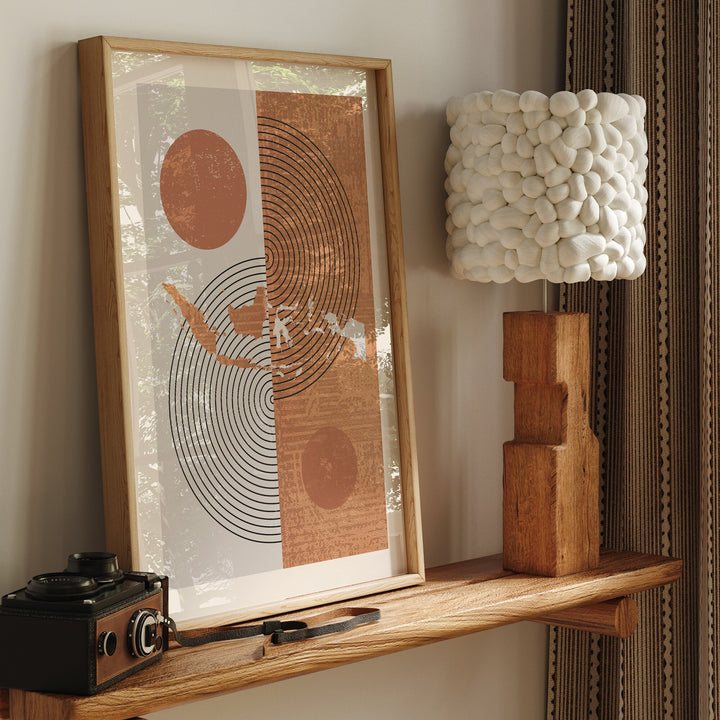 Indonesia Map Wall Art Print | Boho Mid Century