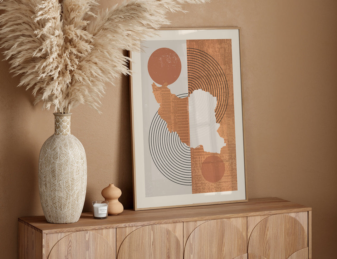 Iran Map Wall Art Print | Boho Mid Century