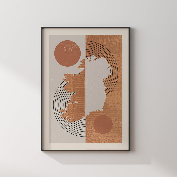 Ireland Map Wall Art Print | Boho Mid Century