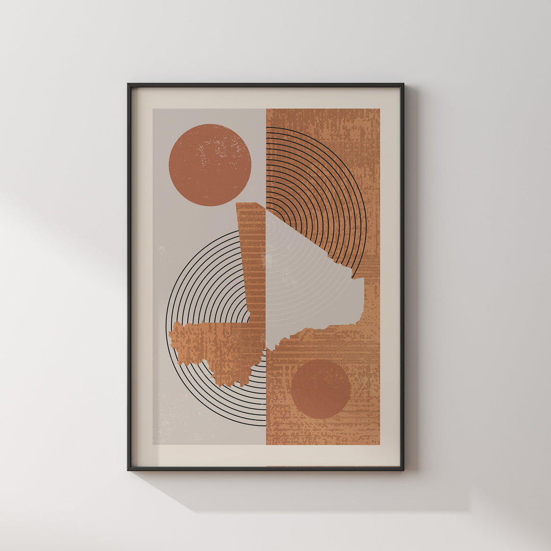 Mali Map Wall Art Print | Boho Mid Century