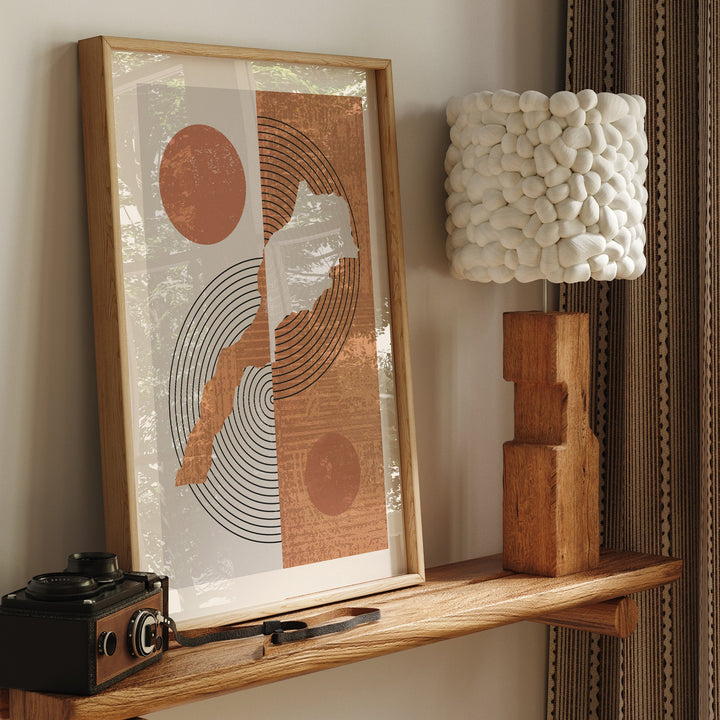 Morocco Map Wall Art Print | Boho Mid Century