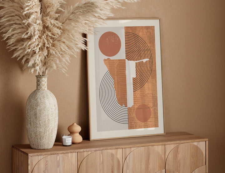 Namibia Map Wall Art Print | Boho Mid Century