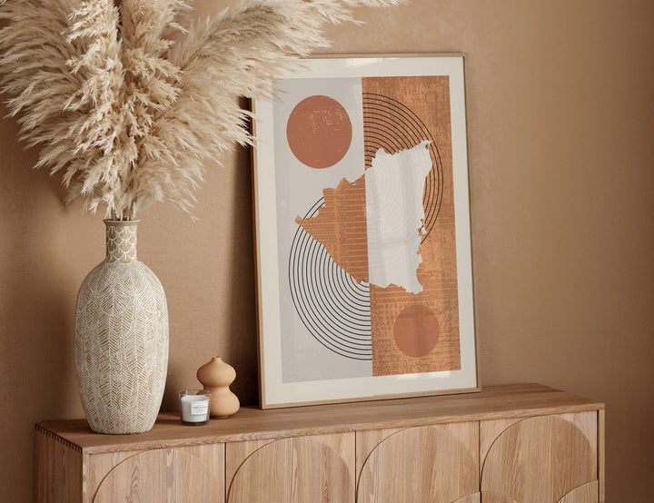Nicaragua Map Wall Art Print | Boho Mid Century