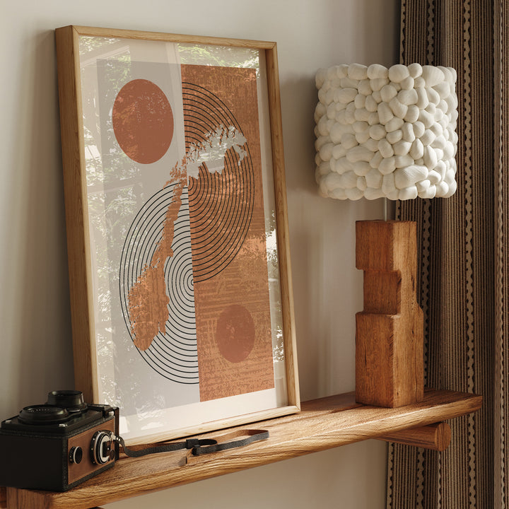 Norway Map Wall Art Print | Boho Mid Century