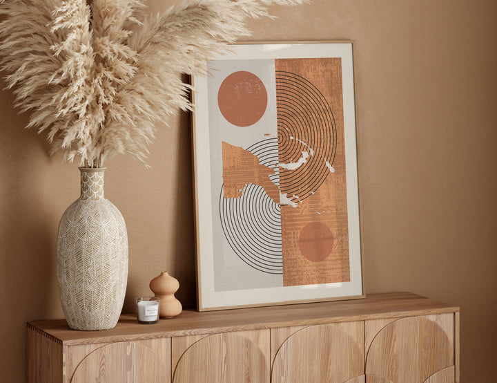 Papua New Guinea Map Wall Art Print | Boho Mid Century