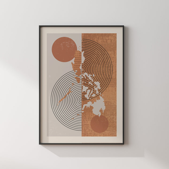 Philippines Map Wall Art Print | Boho Mid Century