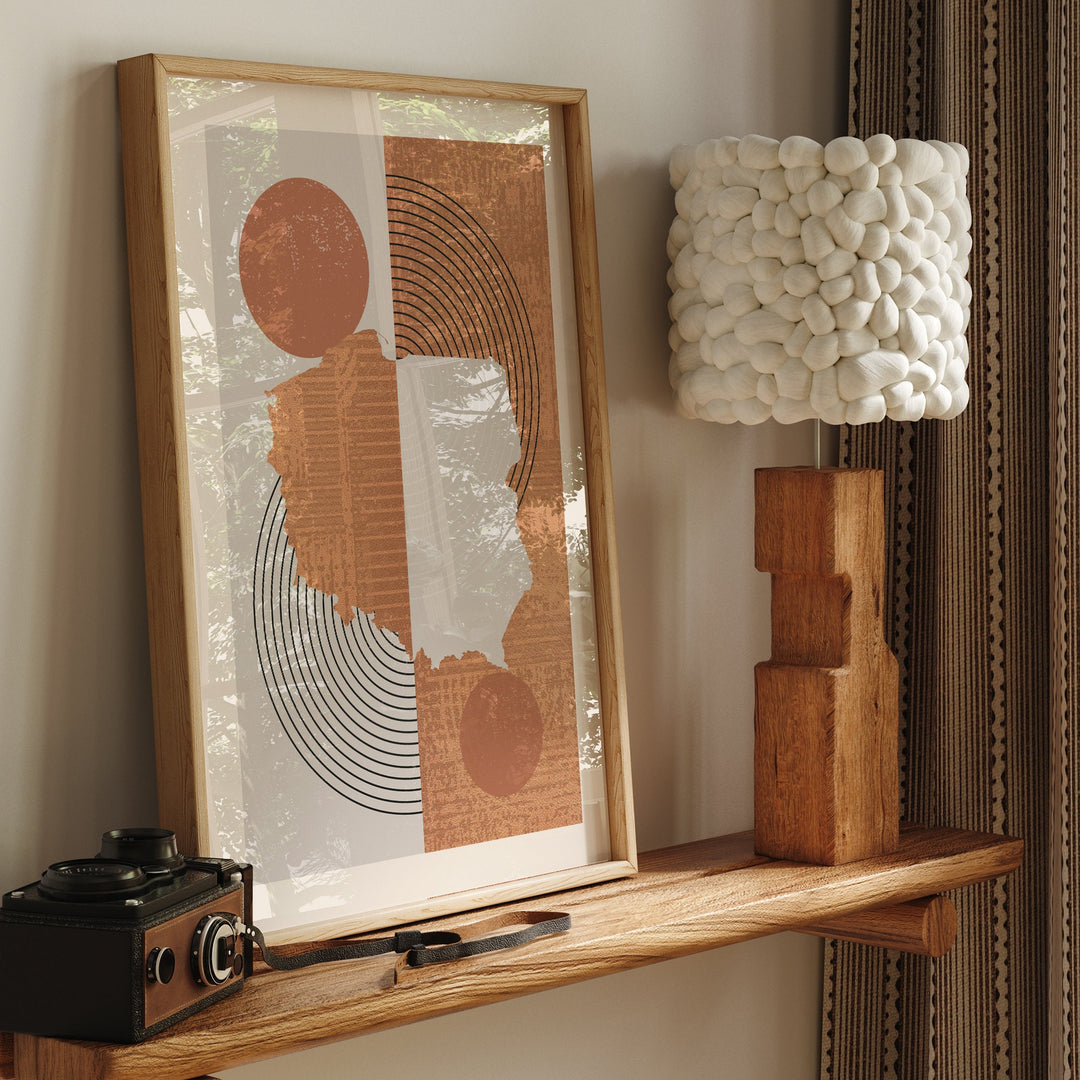 Poland Map Wall Art Print | Boho Mid Century