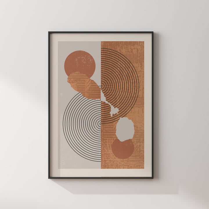 Saint Kitts & Nevis Map Wall Art Print | Boho Mid Century