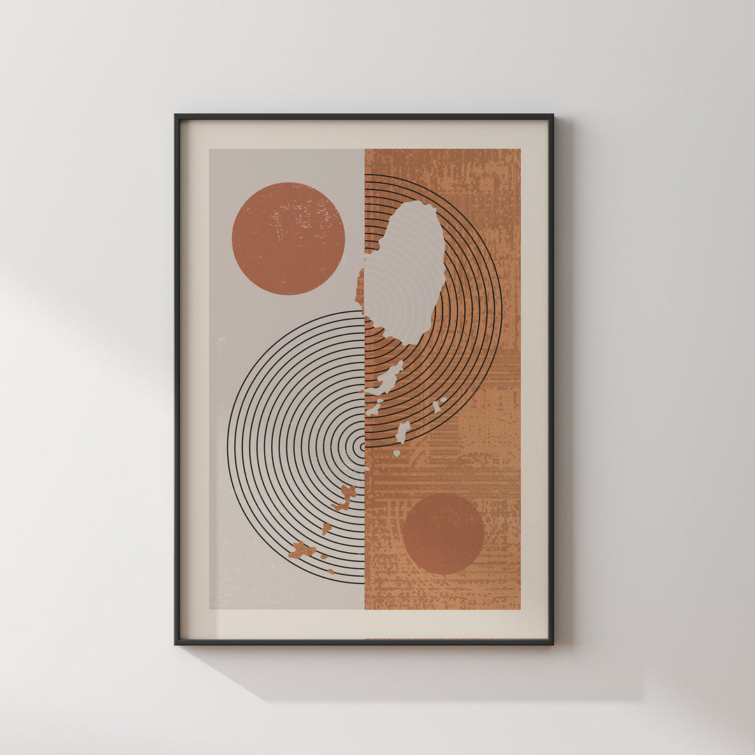 Saint Vincent and The Grenadnes Map Wall Art Print | Boho Mid Century