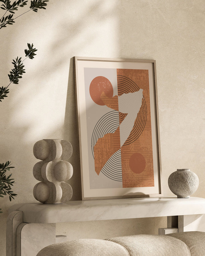 Somalia Map Wall Art Print | Boho Mid Century