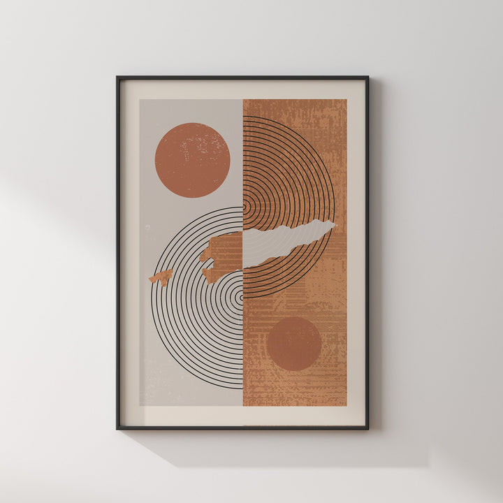Timor-Leste Map Wall Art Print | Boho Mid Century |