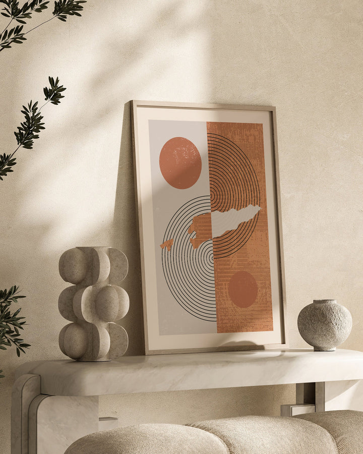 Timor-Leste Map Wall Art Print | Boho Mid Century |
