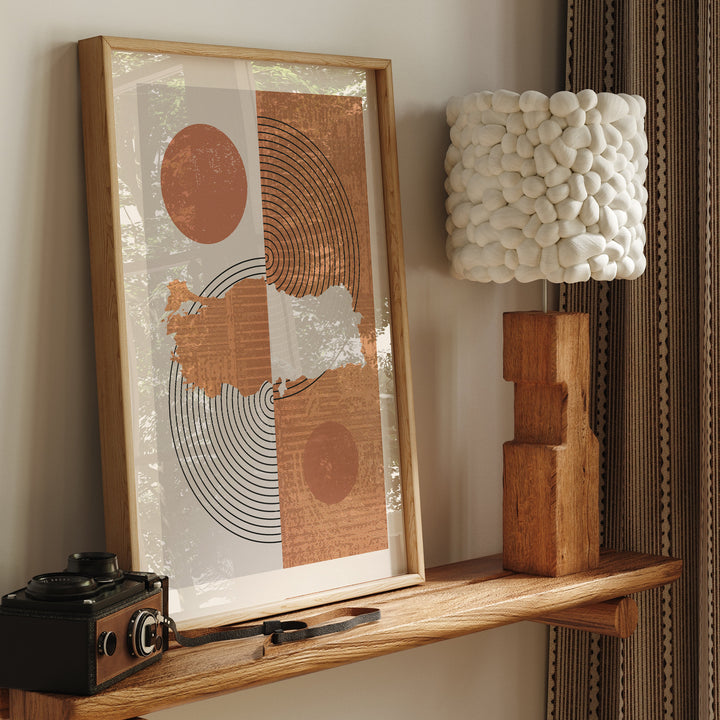 Turkey Map Wall Art Print | Boho Mid Century