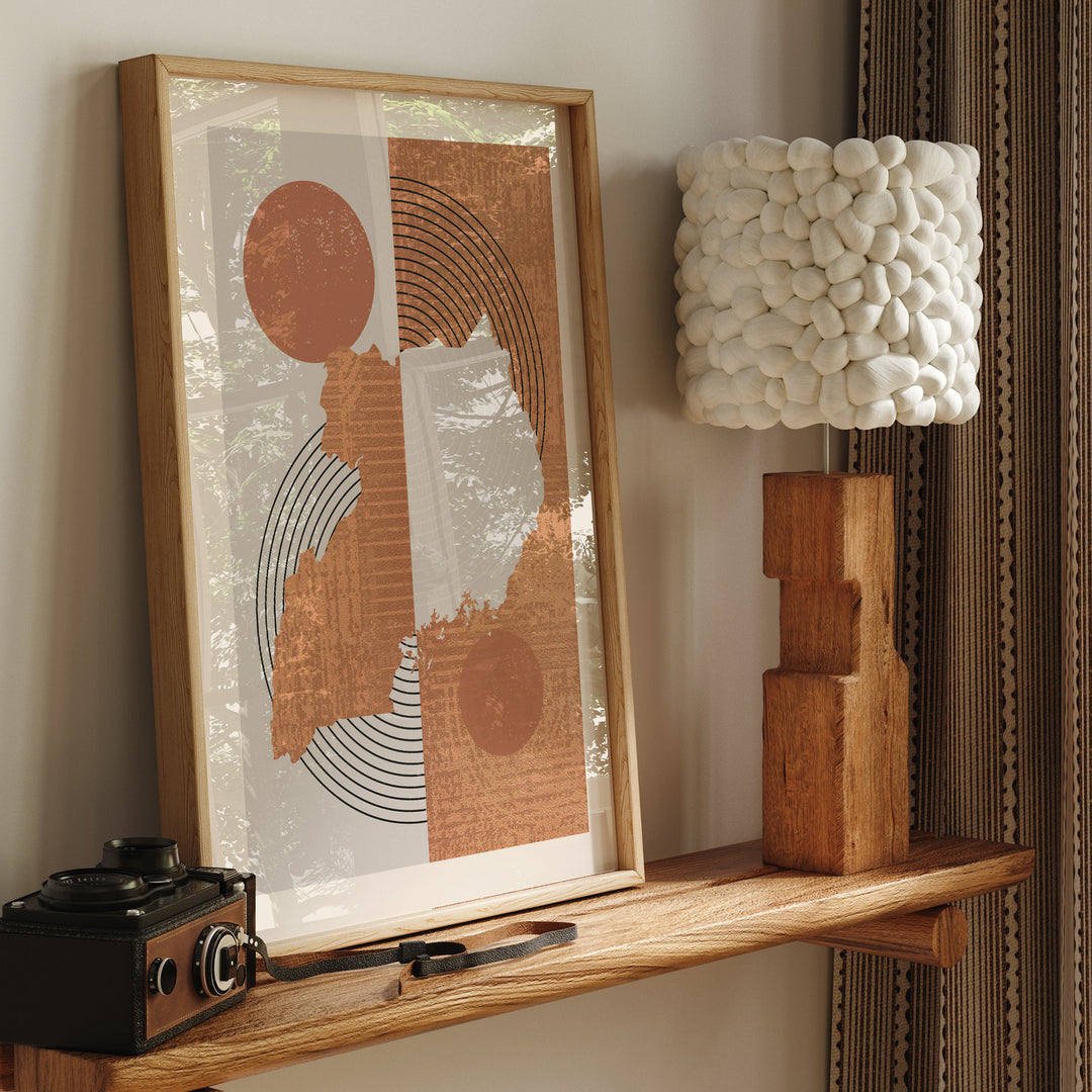 Uganda Map Wall Art Print | Boho Mid Century