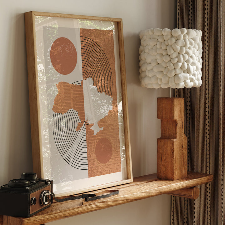 Ukraine Map Wall Art Print | Boho Mid Century