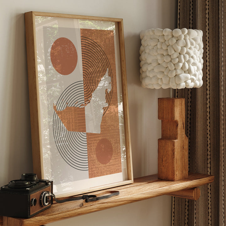 United Arab Emirates Map Wall Art Print | Boho Mid Century | UAE