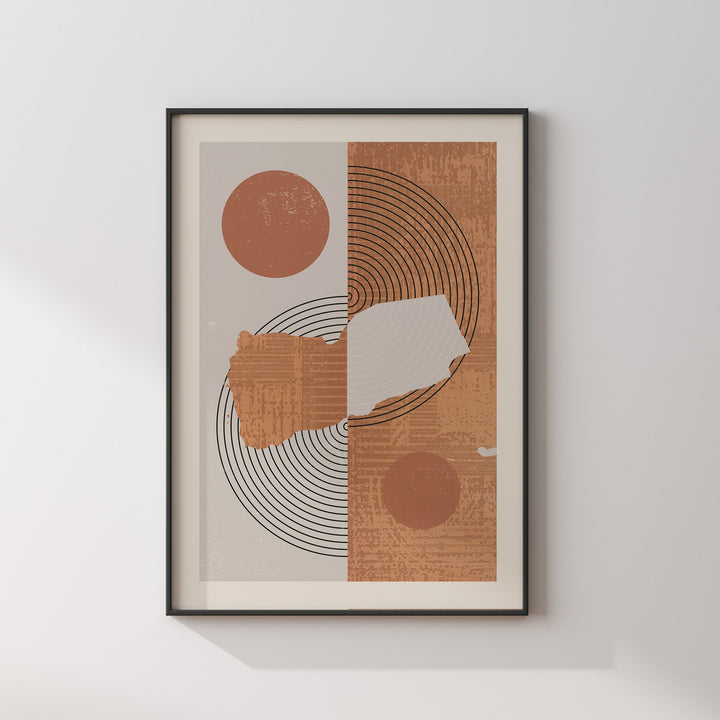 Yemen Map Wall Art Print | Boho Mid Century