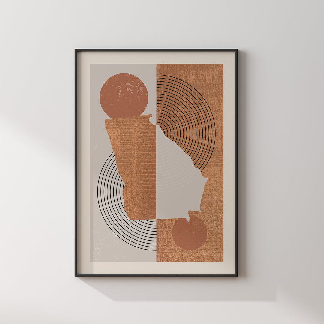 Georgia Map Wall Art Print | Boho Mid Century | USA | United States of America