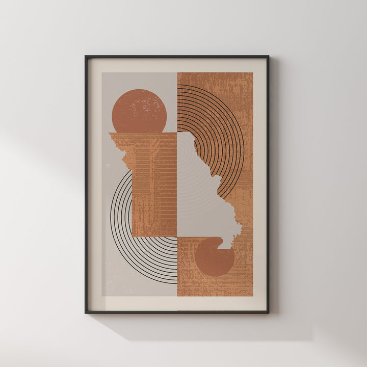 Missouri Map Boho Wall Art Print | Mid Century | USA | United States of America