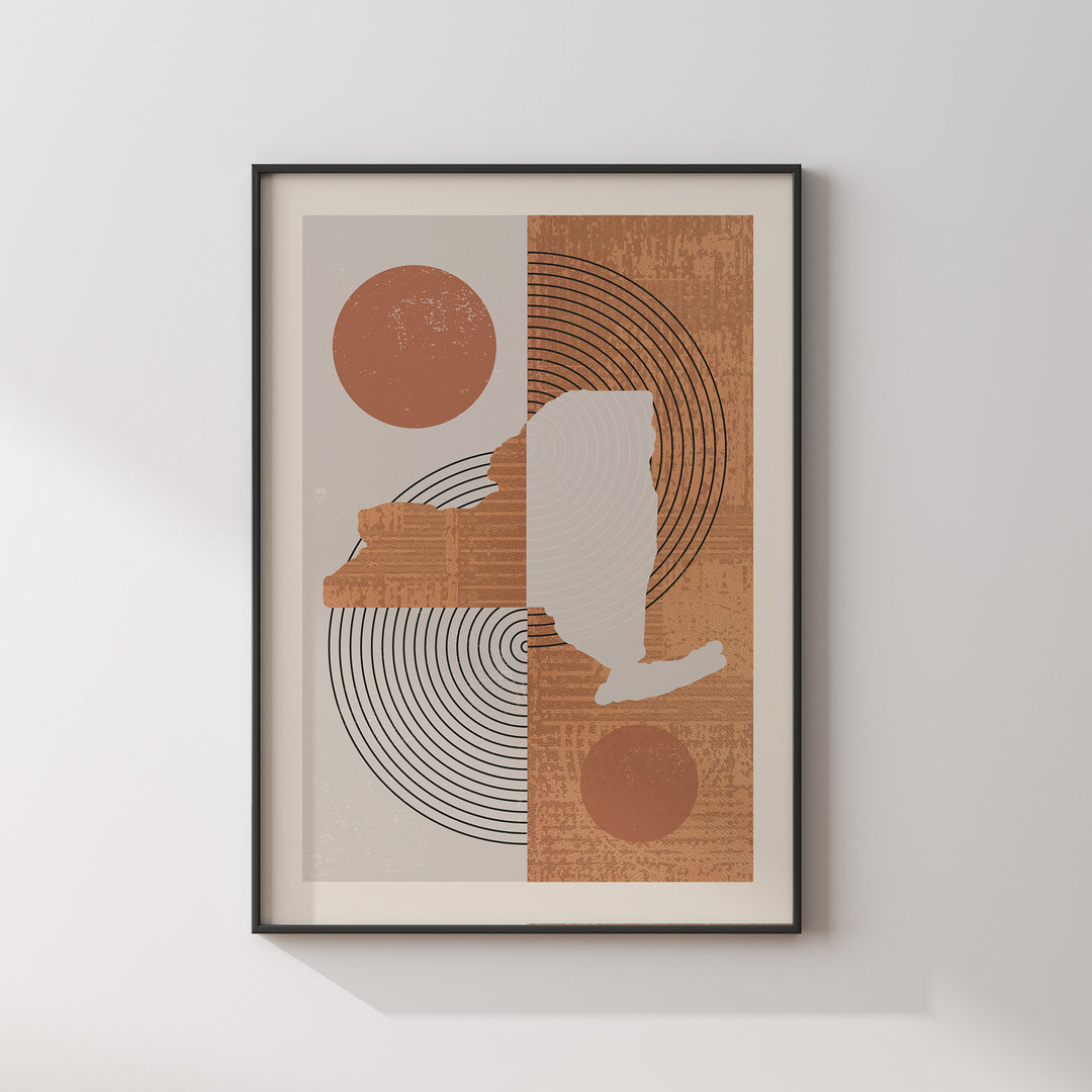 New York Map Boho Wall Art Print | Mid Century | USA | United States of America