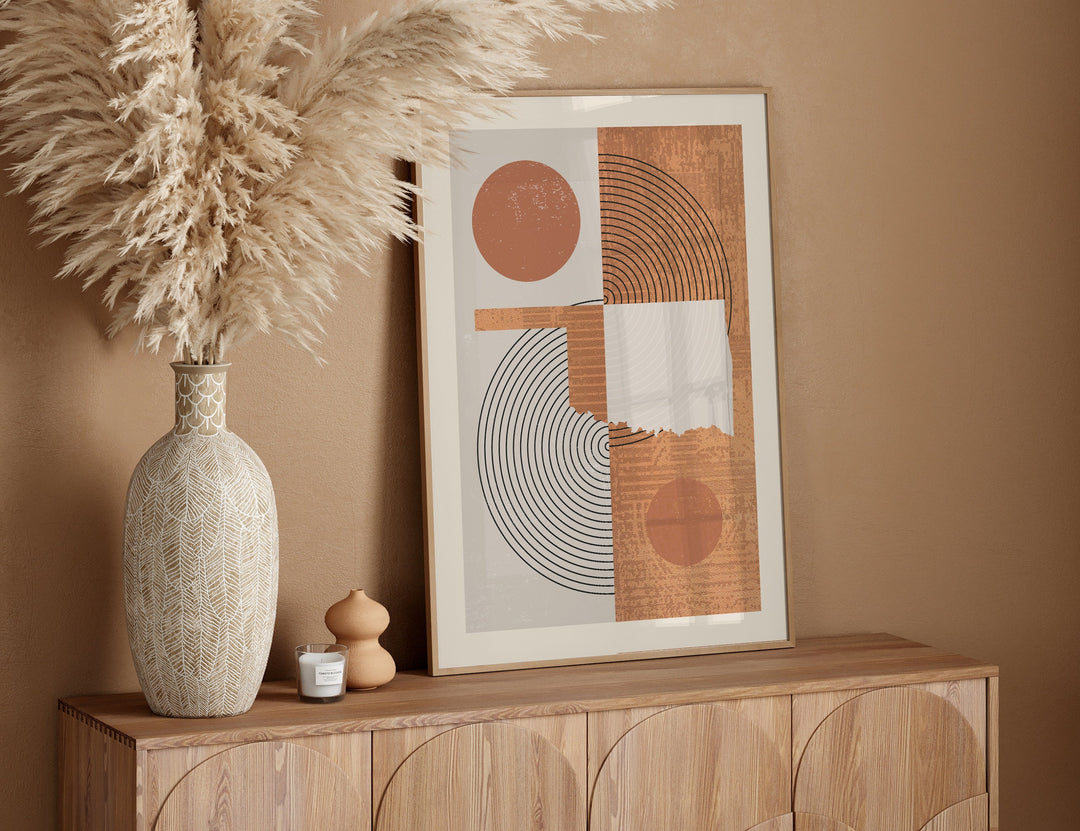 Oklahoma Map Boho Wall Art Print | Mid Century | USA | United States of America