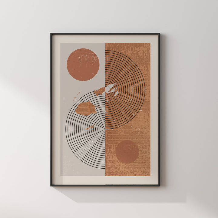 Fiji Map Wall Art Print | Boho Mid Century