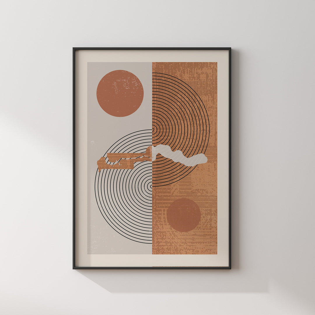 Gambia Map Wall Art Print | Boho Mid Century