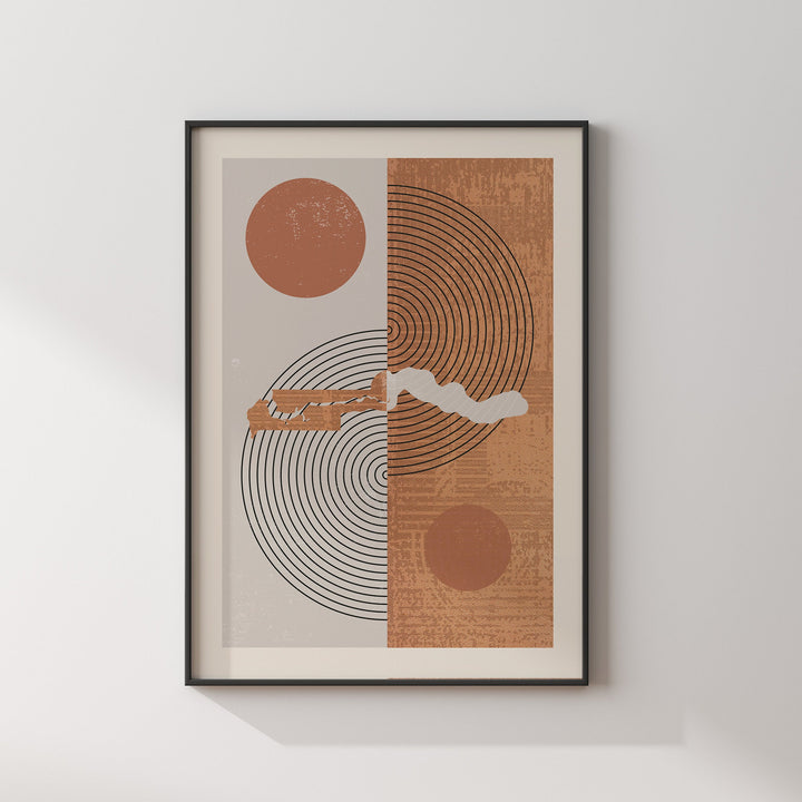 Gambia Map Wall Art Print | Boho Mid Century