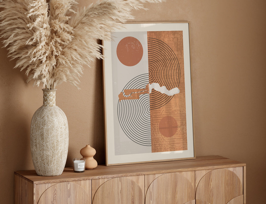 Gambia Map Wall Art Print | Boho Mid Century