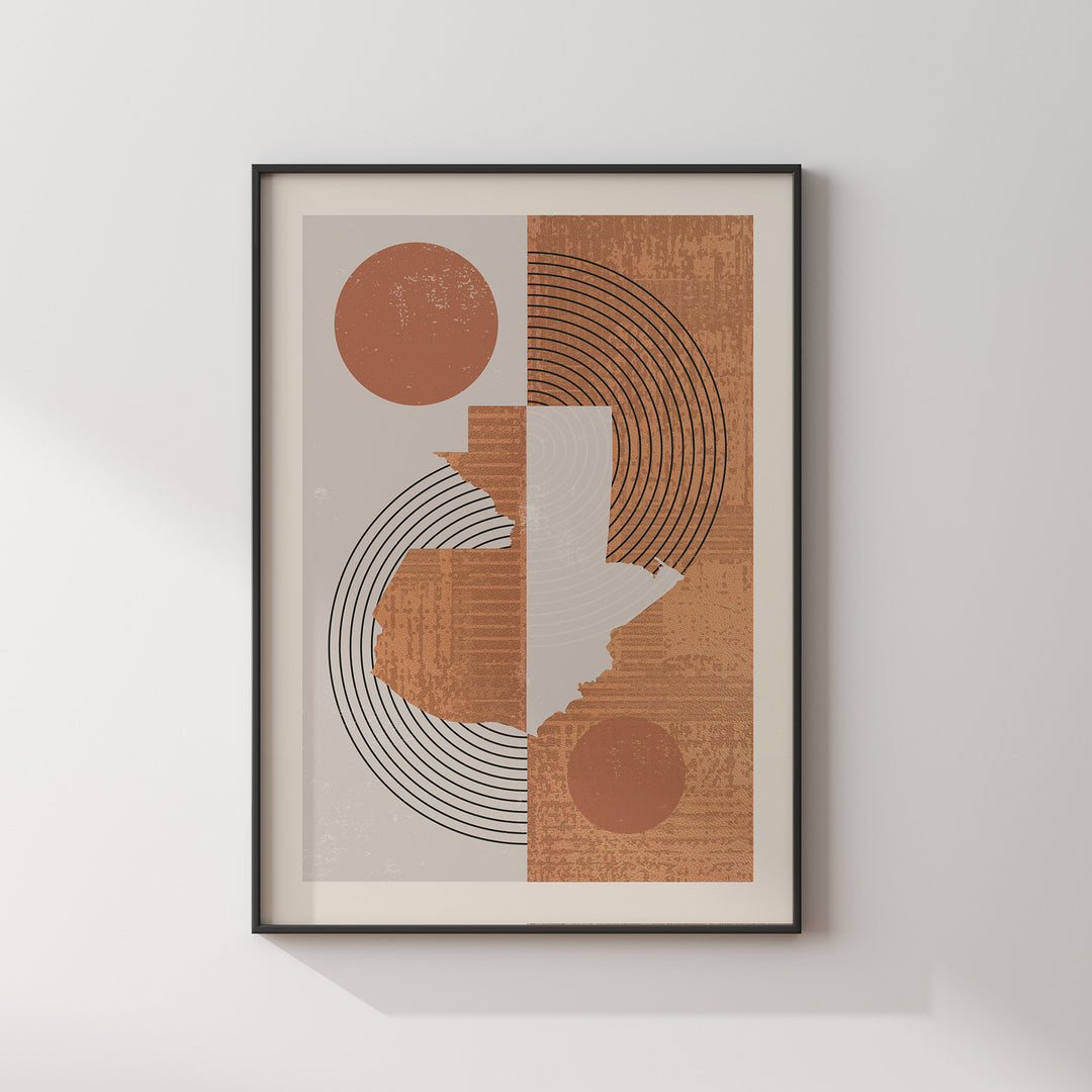 Guatemala Map Wall Art Print | Boho Mid Century