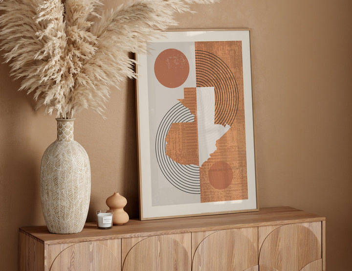 Guatemala Map Wall Art Print | Boho Mid Century